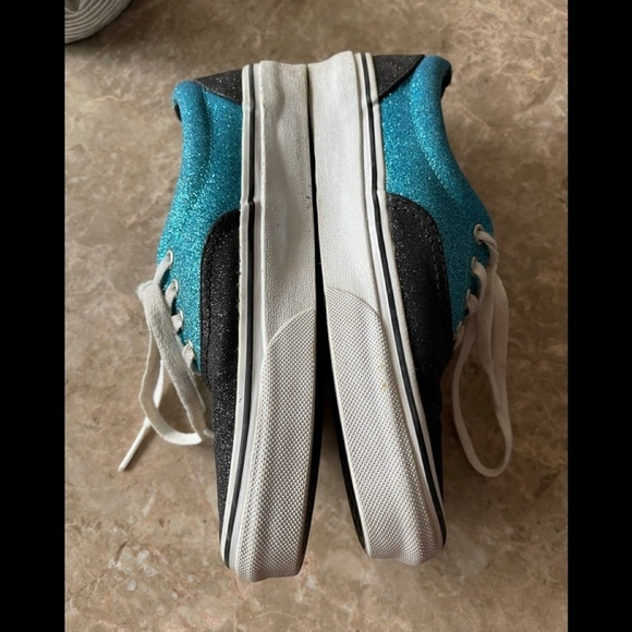 VANS Old Skool Athletic Shoes Glitter Teal / Black - Picture 10 of 12